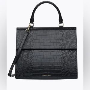 Modern Picnic Large Luncher Black Croc (vegan) NWT